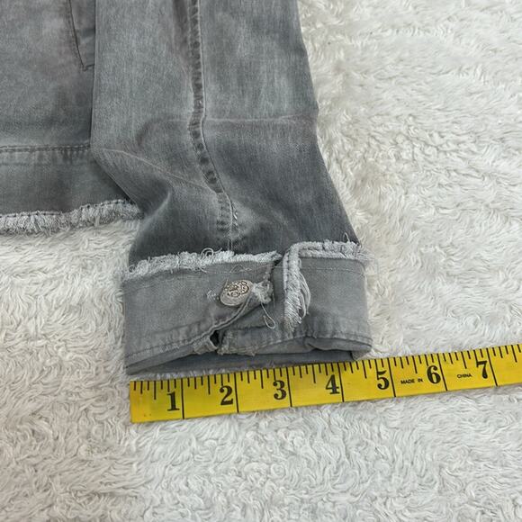 Sunny Studio Paris grey raw edge bling pocket button down shirt, 9 - Picture 6 of 10